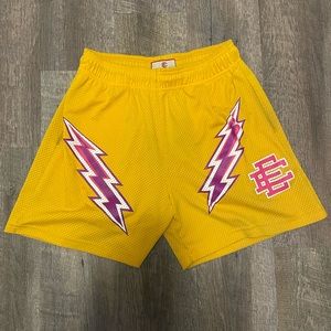 Eric Emanuel EE Basic Lightning Bolt Shorts - Size M (Yellow/Pink/Purple)
